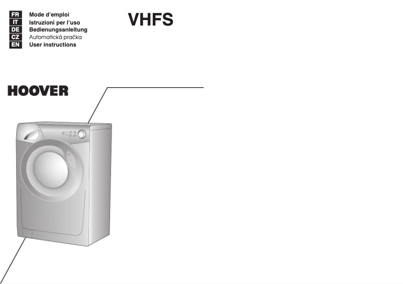 Page n°1 - Manuel utilisateur Hoover VHFS 608-30
