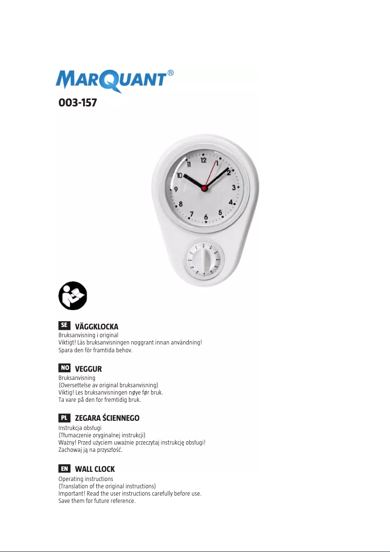 Página 1 del manual Manual de usuario Marquant 003-157