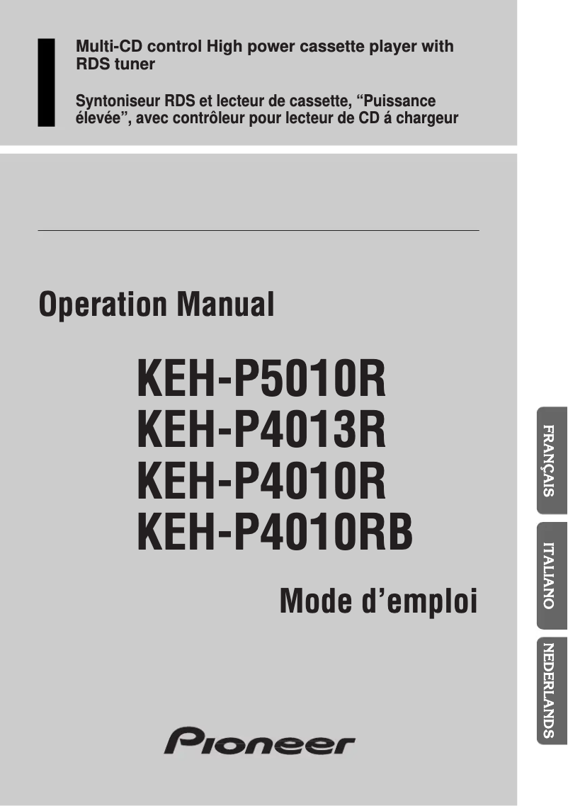 Page n°1 - Manuel utilisateur Pioneer KEH-P4010R