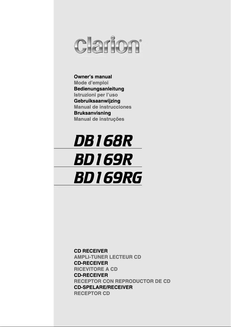 Page 1 de la notice Manuel utilisateur Clarion DB169RG