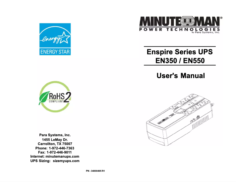 Página 1 del manual Manual de usuario Minuteman EN350