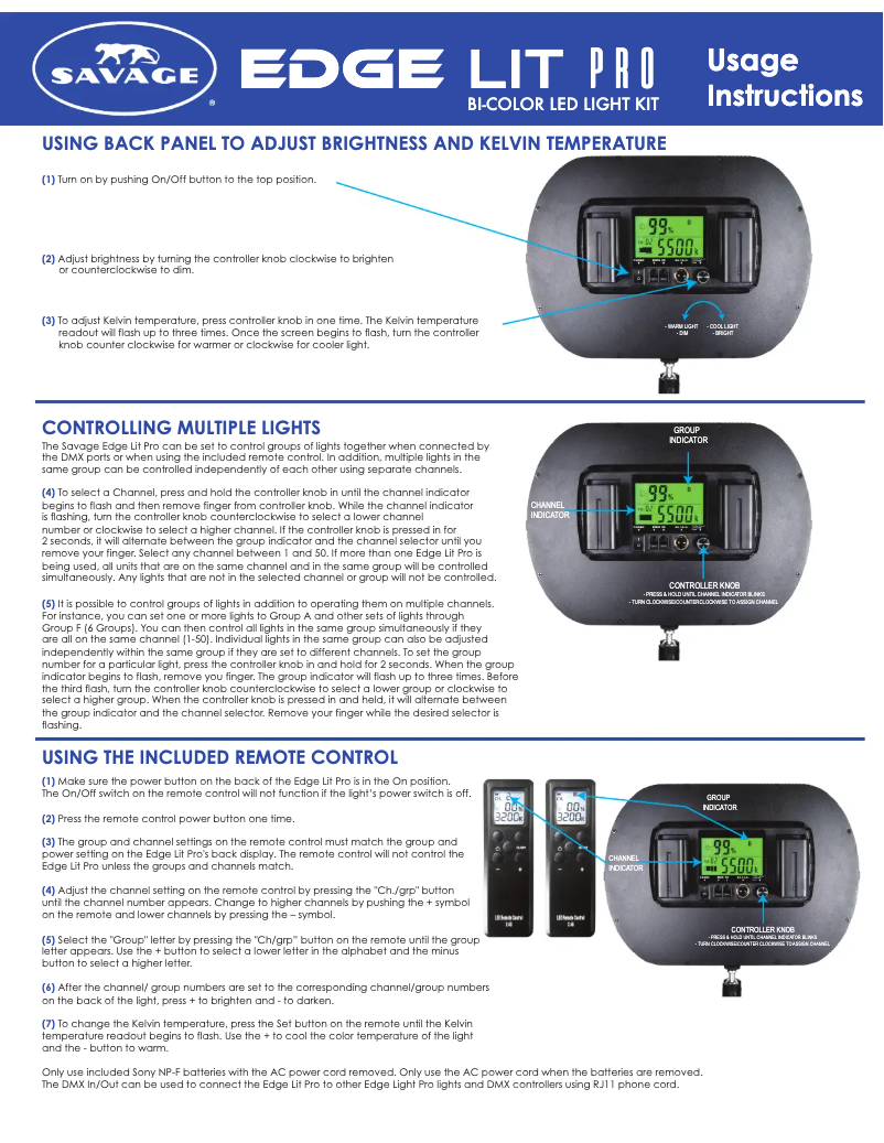 Page n°1 - Manuel utilisateur Savage Edge Lit Pro
