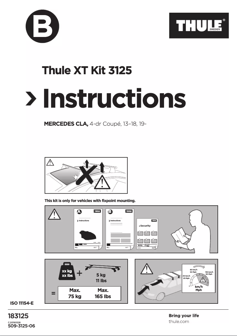 Page 1 de la notice Manuel utilisateur Thule XT Kit 3125