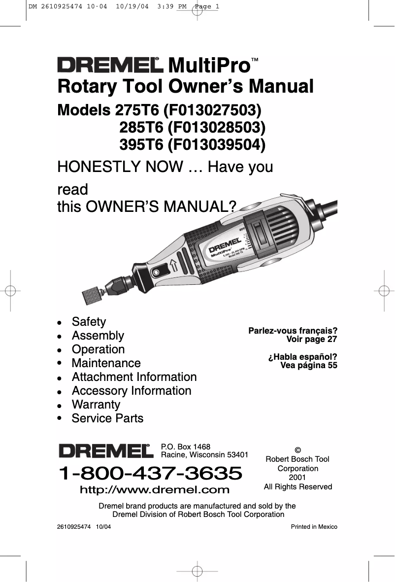 Image de la première page du manuel de l'appareil 256T6