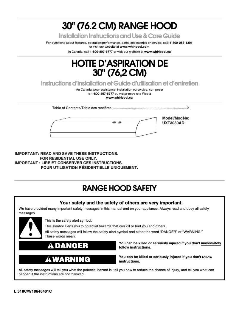 Page 1 de la notice Mode d'emploi Maytag UXT3030ADB