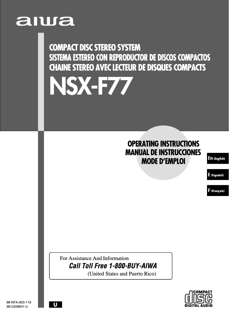 Página 1 del manual Manual de usuario Aiwa NSX-F77