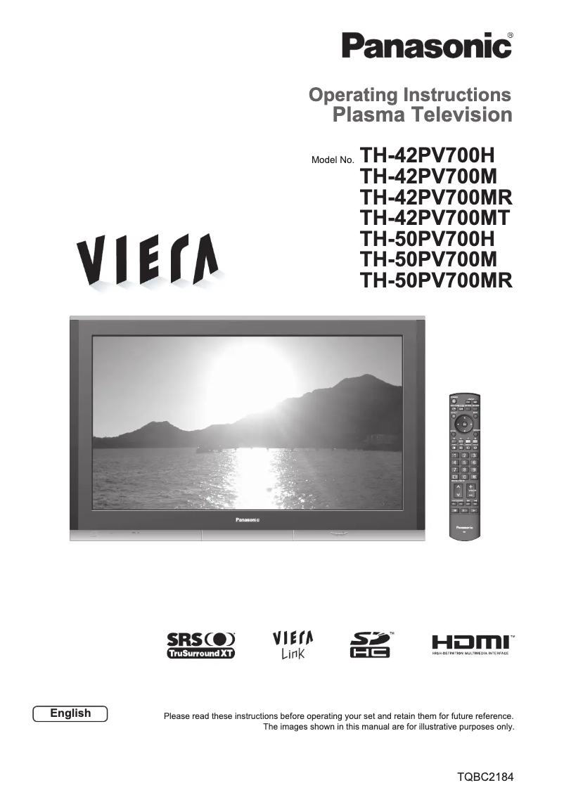 Page 1 de la notice Manuel utilisateur Panasonic TH-50PV700H