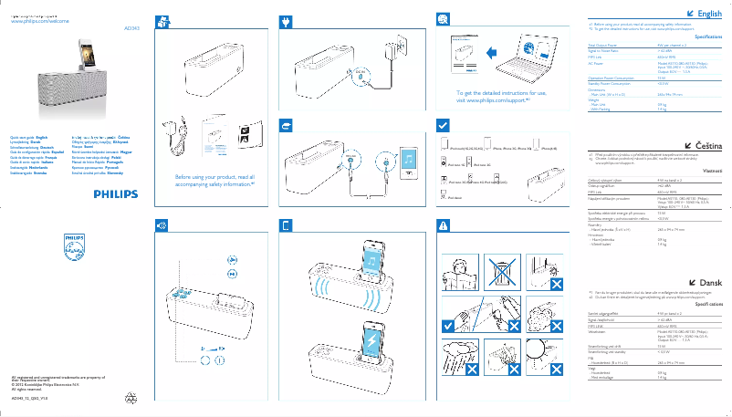 Page n°1 - Manuel utilisateur Philips AD343