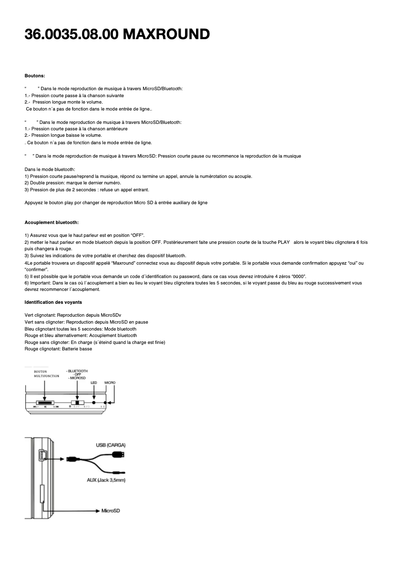 Page n°1 - Manuel utilisateur Unotec Maxround