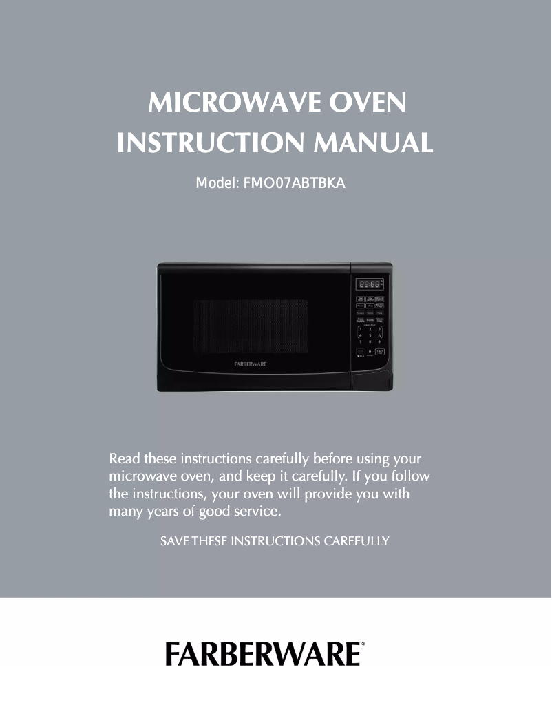 Página 1 del manual Manual de usuario Farberware FMO07ABTBKA