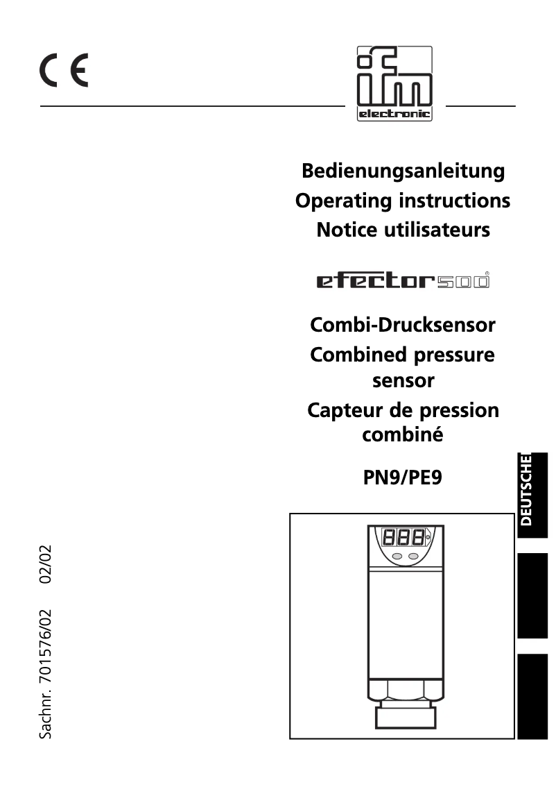 Page 1 de la notice Manuel utilisateur IFM PN9024