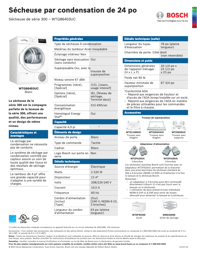Image de la première page du manuel de l'appareil WTG86403UC