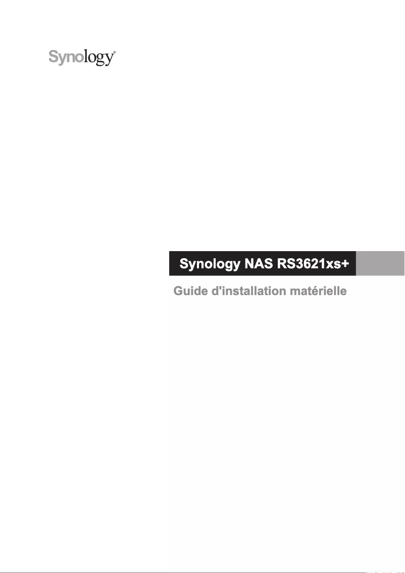 Image de la première page du manuel de l'appareil RackStation RS3621xs+