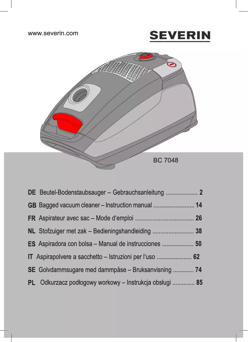 Page n°1 - Manuel utilisateur Severin BC 7048