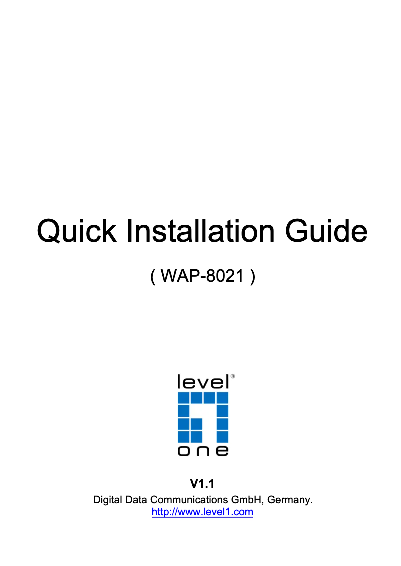 Page n°1 - Manuel utilisateur LevelOne WAP-8021