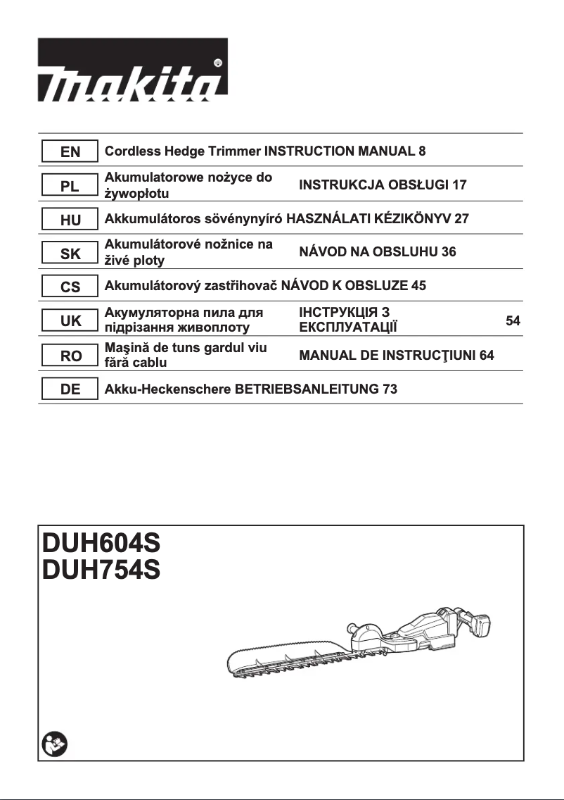 Page n°1 - Fiche technique Makita DUH604SZ