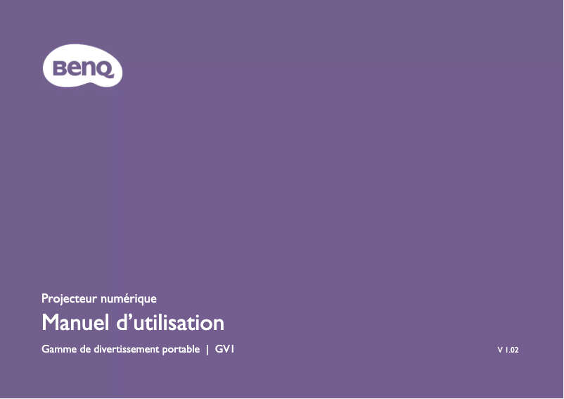 Page n°1 - Manuel utilisateur BenQ GV1