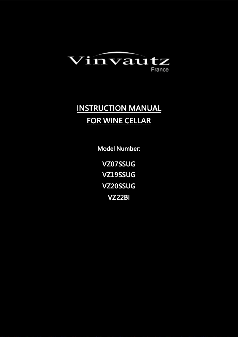 Page n°1 - Manuel utilisateur Vinvautz VZ19SSUG