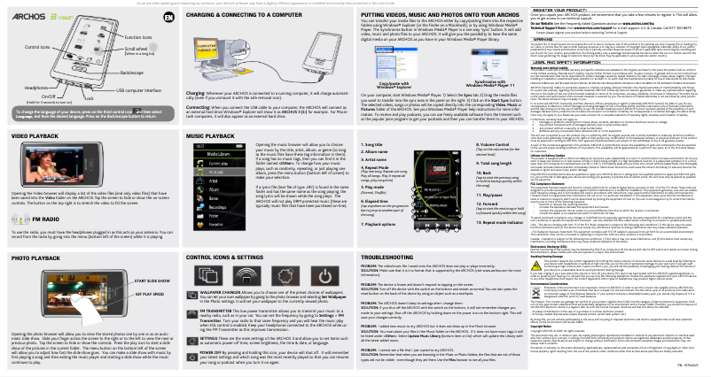 Page 1 de la notice Manuel utilisateur Archos 3 Vision