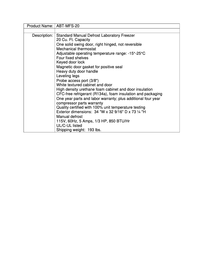 Image de la première page du manuel de l'appareil ABT-MFS-20