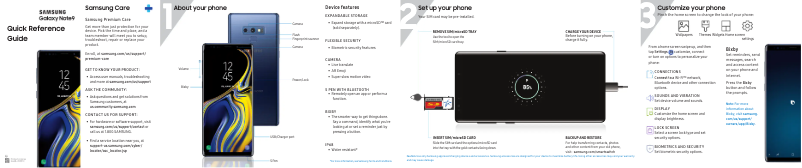 Page n°1 - Guide de démarrage rapide Samsung Galaxy Note 9