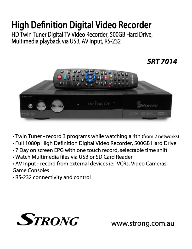 Page 1 de la notice Fiche technique Strong SRT 7014