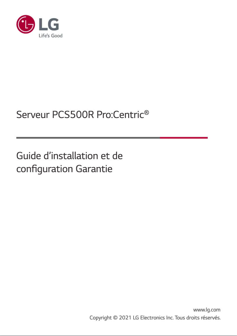 Page 1 de la notice Manuel utilisateur LG PCS500R