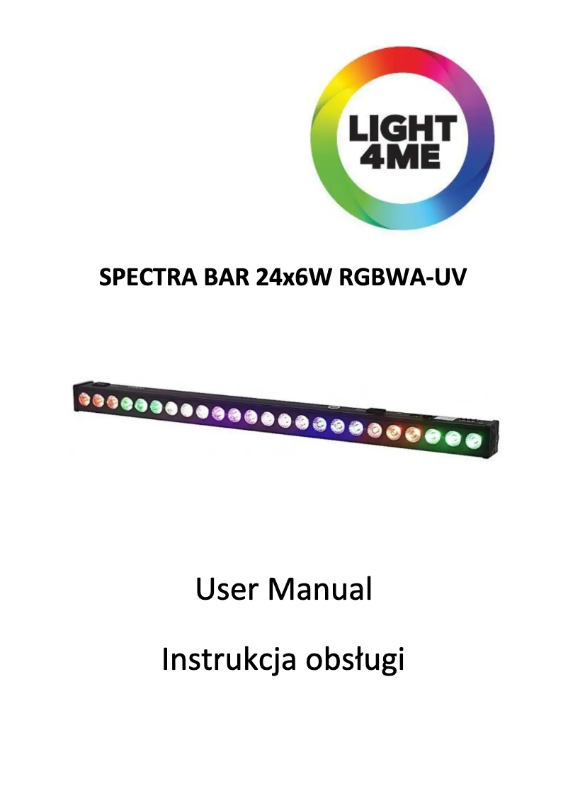 Page 1 de la notice Manuel utilisateur Light4Me SPECTRA BAR