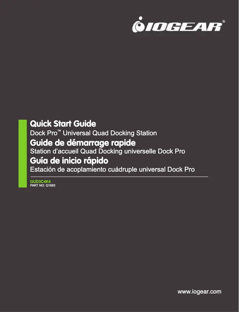 Page n°1 - Manuel utilisateur iogear Dock Pro USB4 8K Triple View