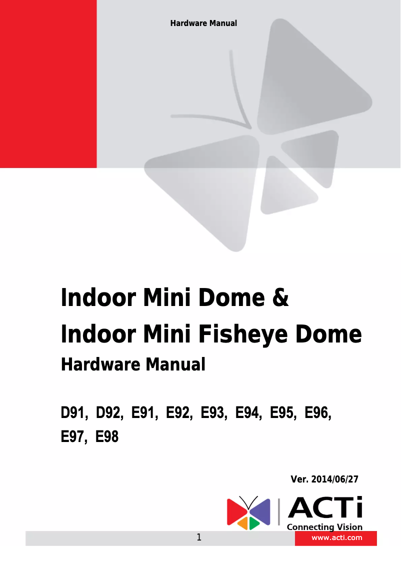 Page 1 de la notice Manuel utilisateur ACTi E94