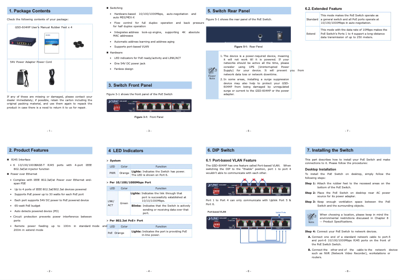 Page n°1 - Manuel utilisateur Planet GSD-604HP