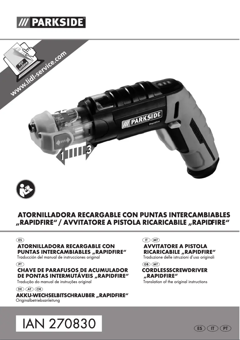 Image de la première page du manuel de l'appareil Rapidfire