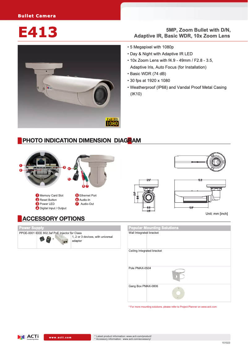 Page 1 de la notice Brochure ACTi E33