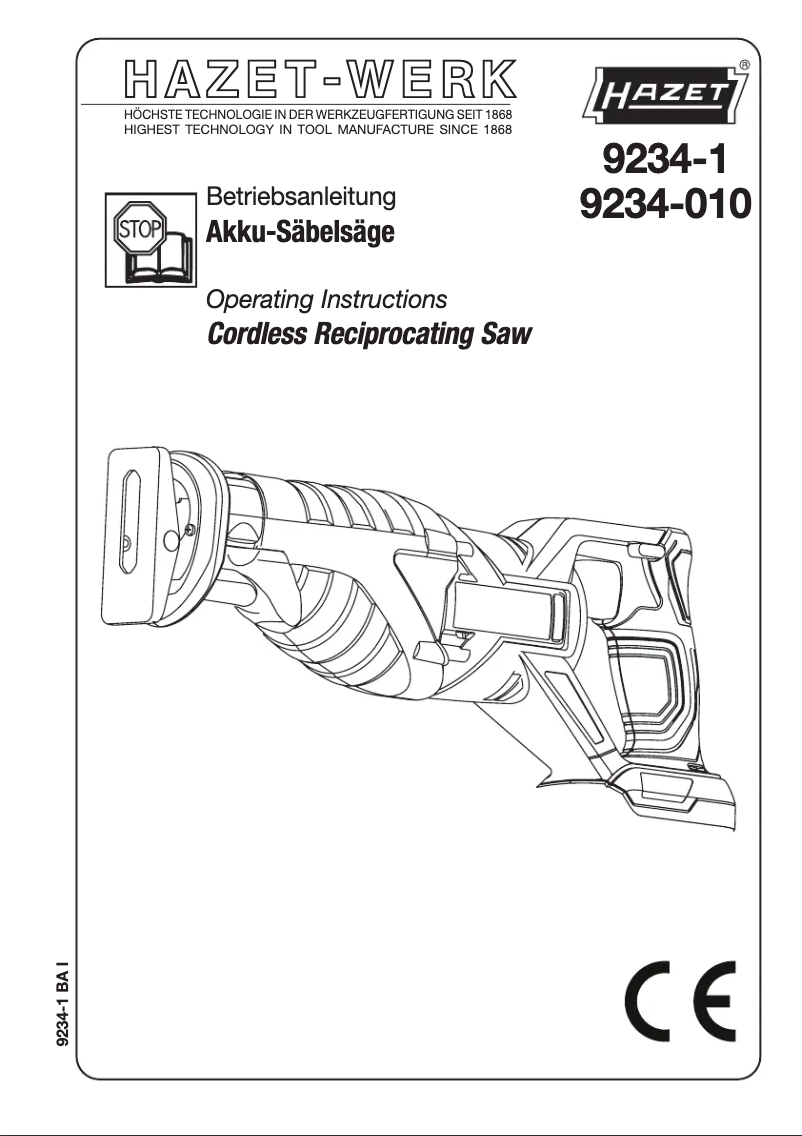 Page n°1 - Manuel utilisateur Hazet 9234-1