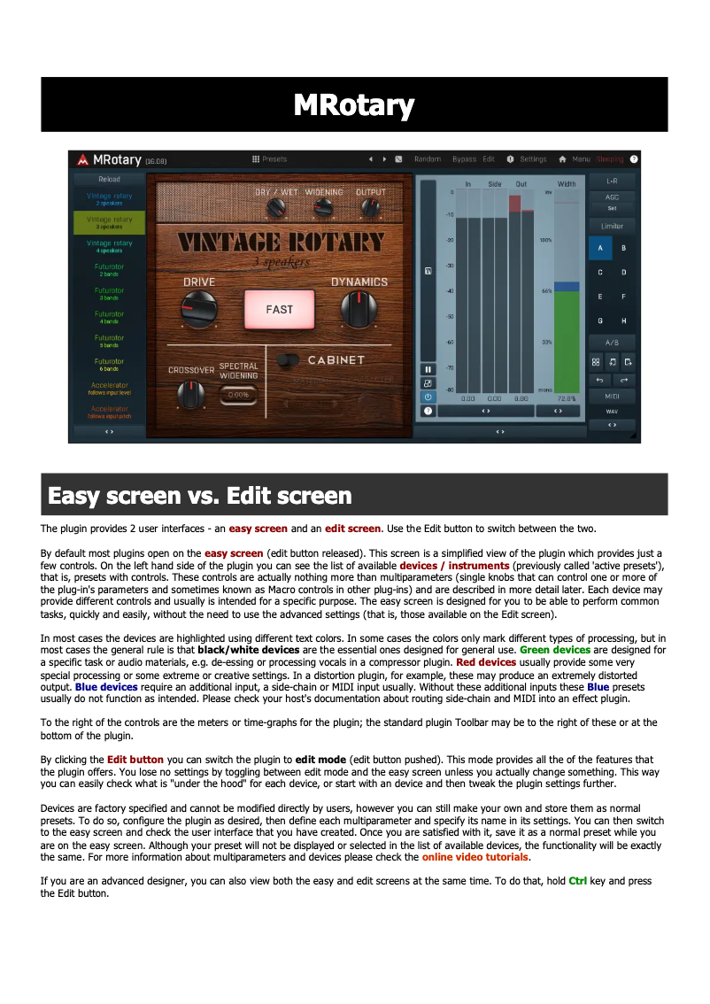 Page 1 de la notice Manuel utilisateur MeldaProduction MRotary