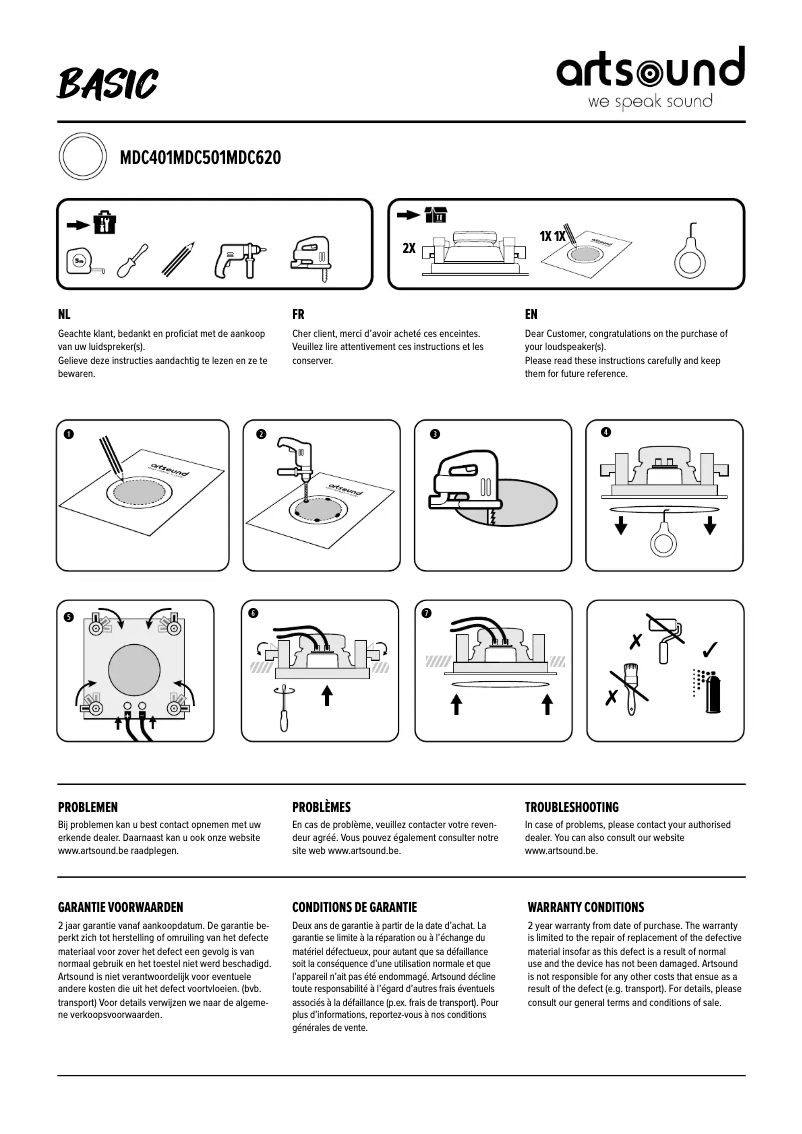 Page 1 de la notice Manuel utilisateur Artsound MDC501