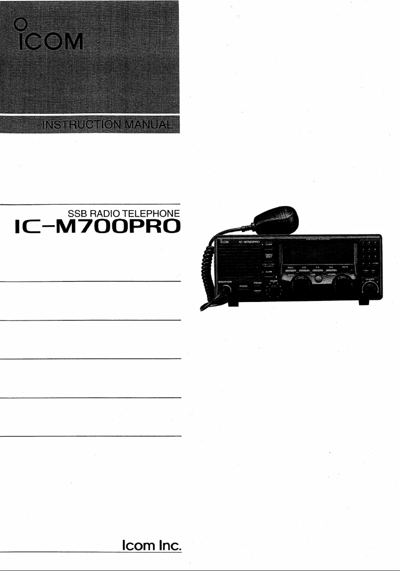 Page n°1 - Manuel utilisateur ICOM IC-M700PRO