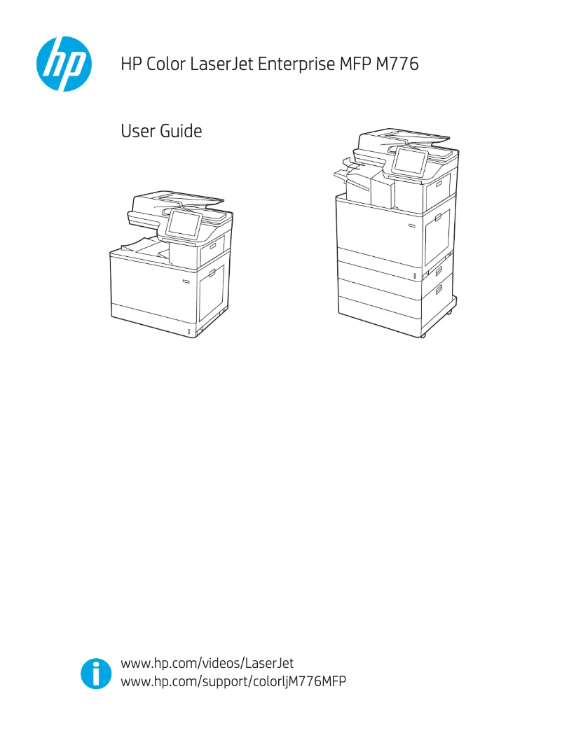 Page 1 de la notice Manuel utilisateur HP Color LaserJet Enterprise MFP M776dn