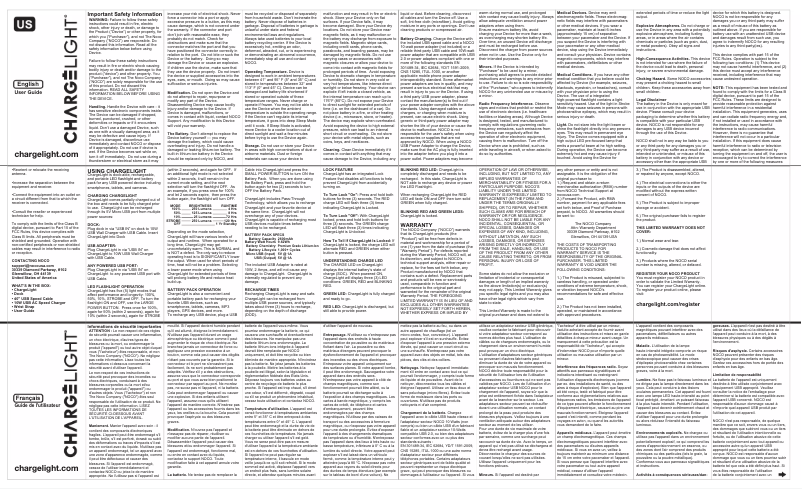 Page 1 de la notice Manuel utilisateur NOCO ChargeLight CL3