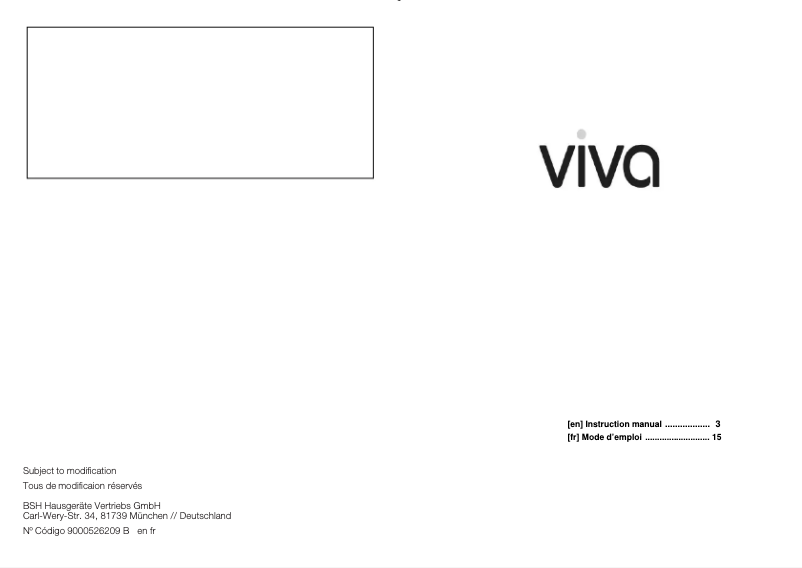 Image de la première page du manuel de l'appareil VVK26G3251