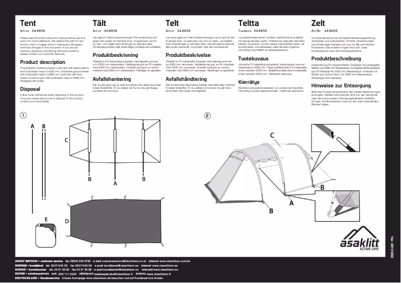 Página 1 del manual Manual de usuario Asaklitt 34-8858