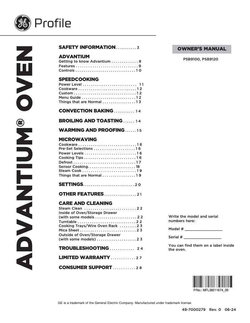Page 1 de la notice Manuel d'utilisation et d'entretien GE Profile PSB9100SVSS