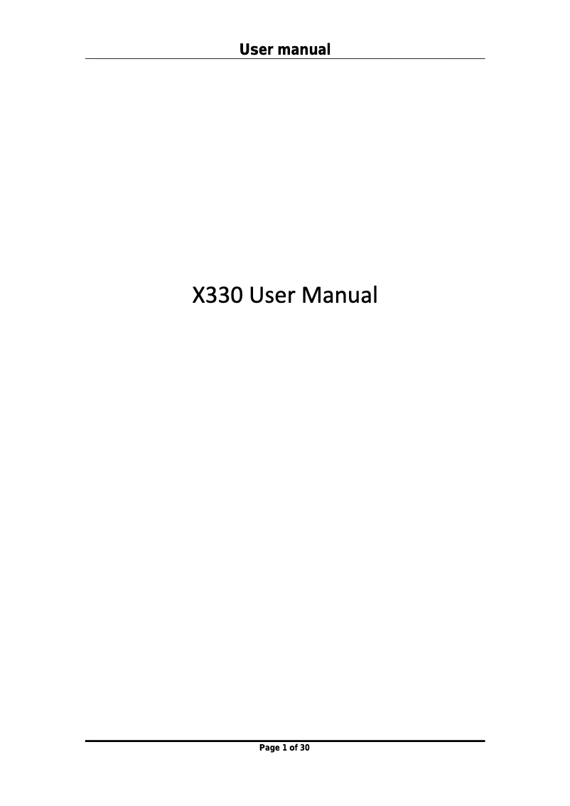 Page n°1 - Manuel utilisateur Micromax X330
