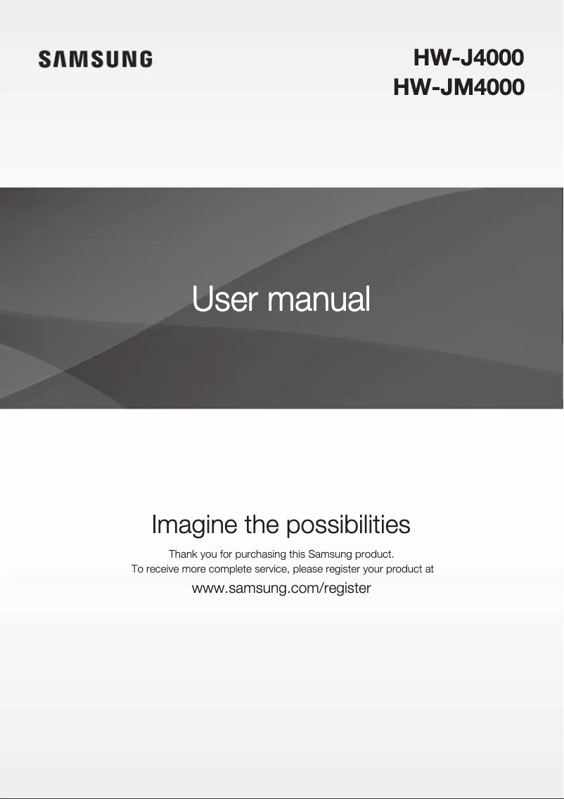 Page 1 de la notice Manuel utilisateur Samsung HW-J4000