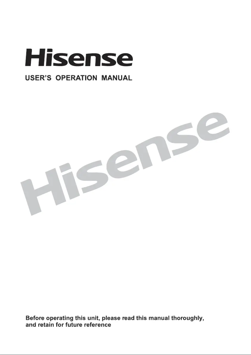 Page 1 de la notice Manuel utilisateur Hisense WDQY1014EVJM