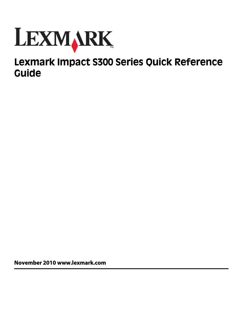 Page 1 de la notice Manuel utilisateur Lexmark Impact S301