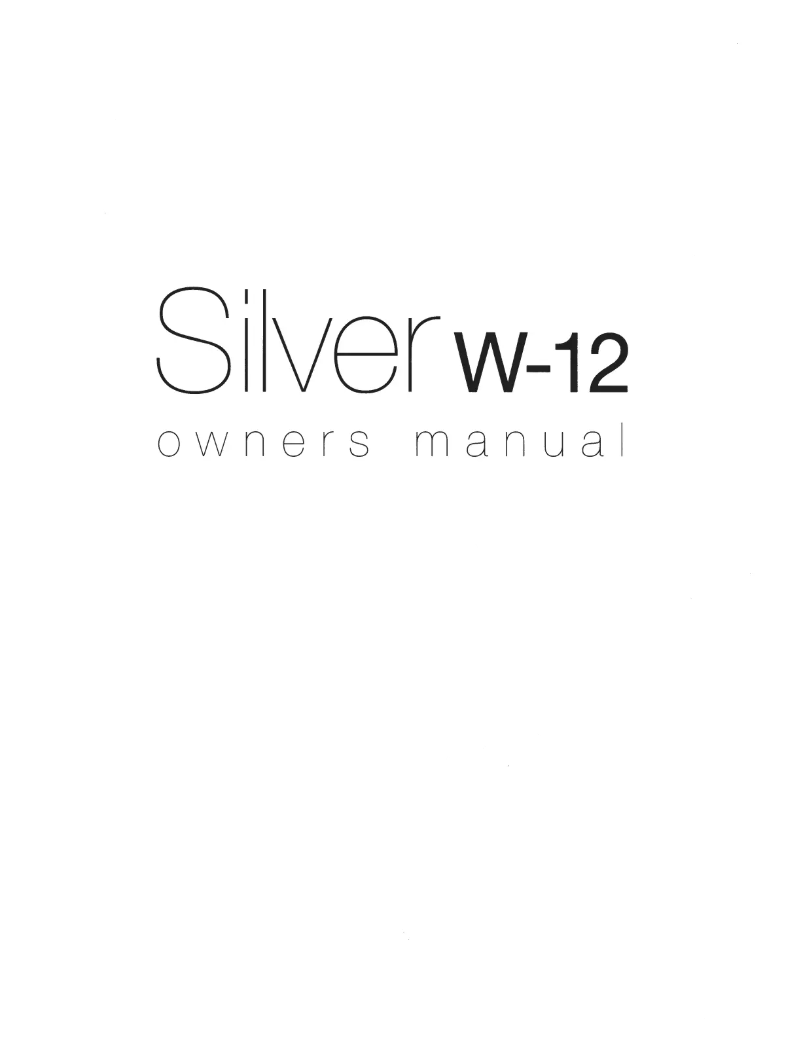 Image de la première page du manuel de l'appareil Silver W-12