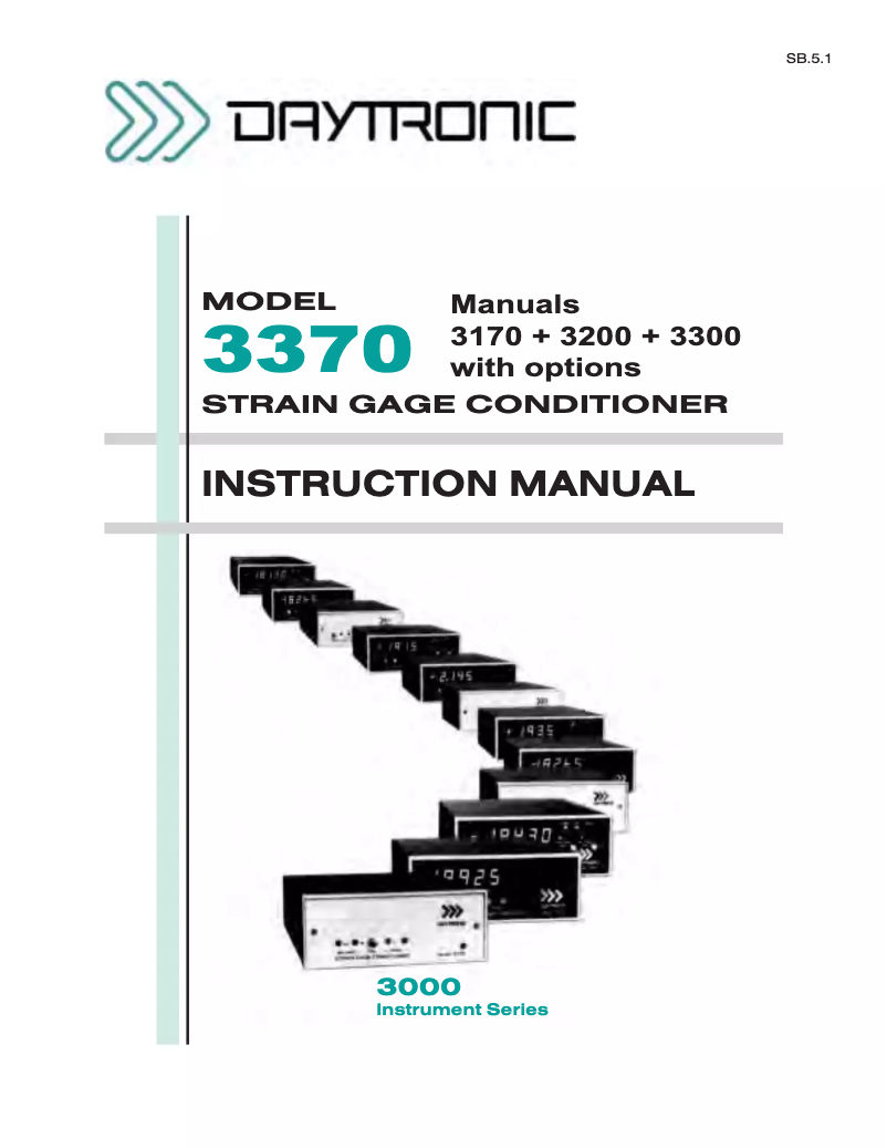 Page n°1 - Manuel utilisateur Daytronic 3370CF