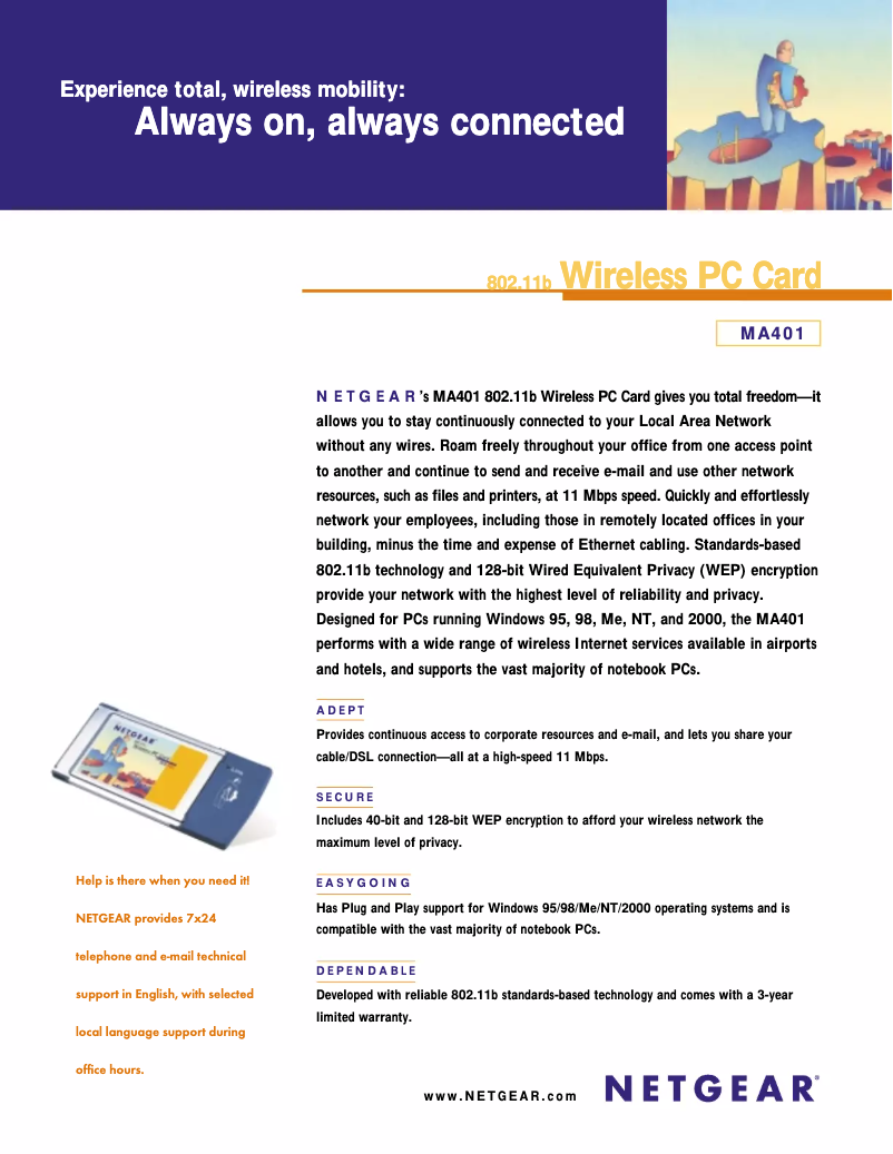 Page 1 de la notice Fiche technique Netgear MA401