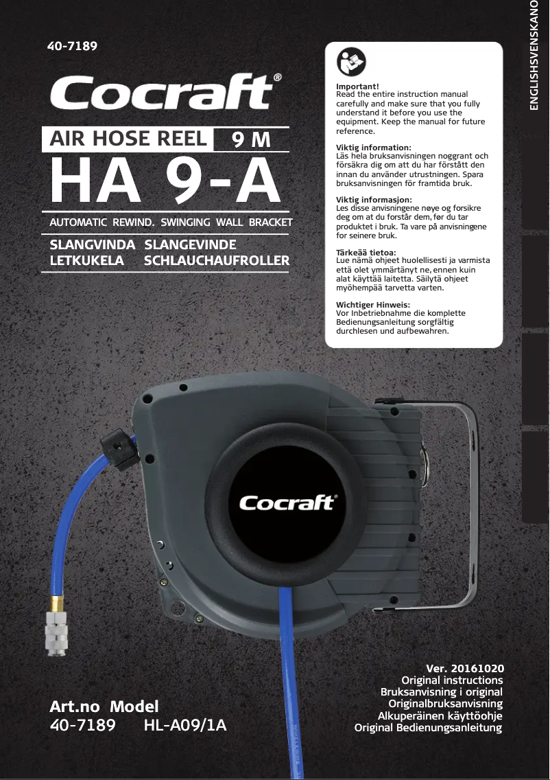 Page n°1 - Manuel utilisateur Cocraft HA 9-A